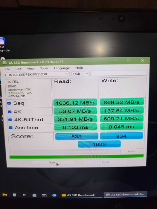 ssd nvme Intel 660 Series 512 gb 99%