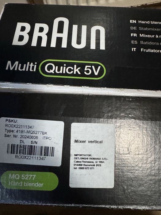 Mixer vertical Braun 1000W nou