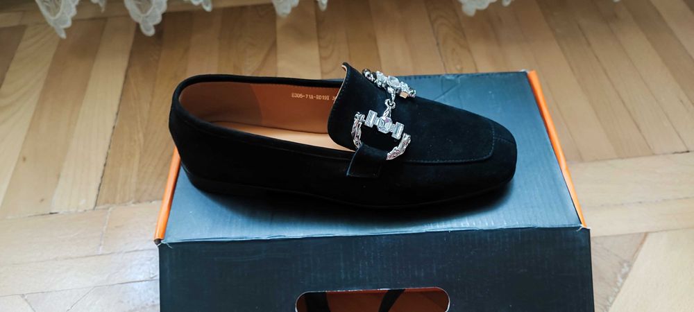 Mocasini Epica din piele întoarsă mărime 36