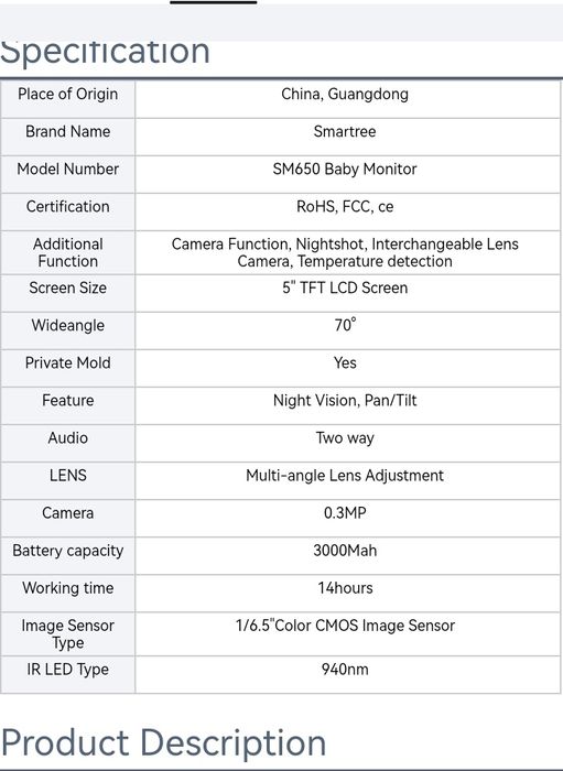 Baby Monitor – 360° videonazorat, ikki tomonlama aloqa, tungi ko‘rish.