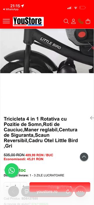Tricicleta rotativa 4 in 1