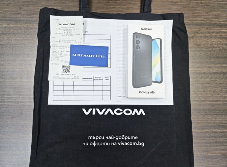 ЧИСТО НОВ  128GB Samsung A16 Гаранция от Vivacom до 2028год. Black