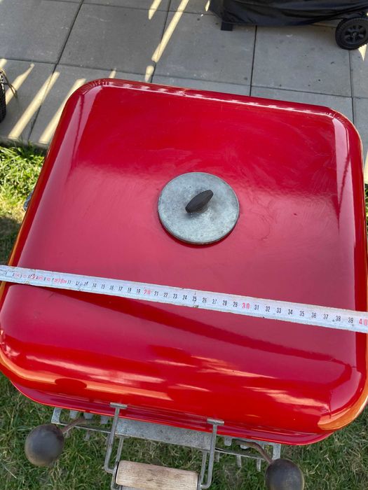 Gratar gradina cu carbuni, grill dreptunghiular, capac, 43x40x83 cm