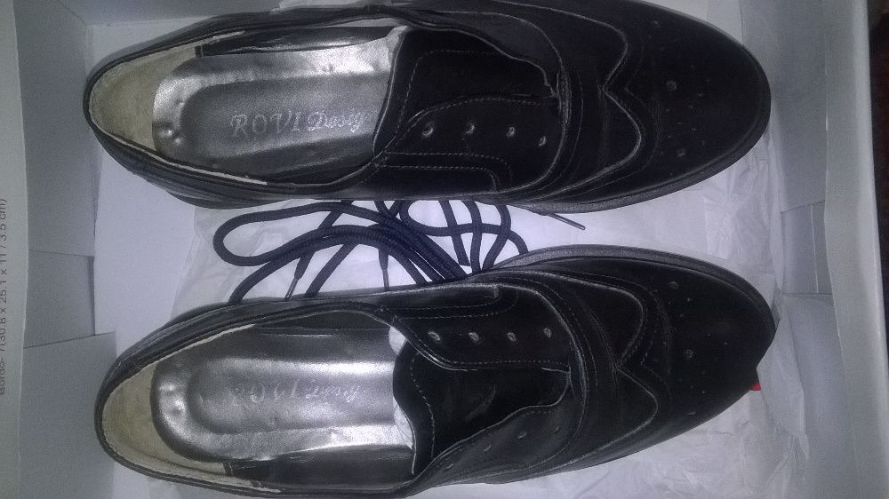 Vand pantofi de dama din piele naturala Oxford-black