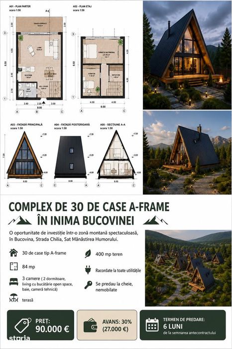 Casa A-FRAME, 3 camere, in Bucovina