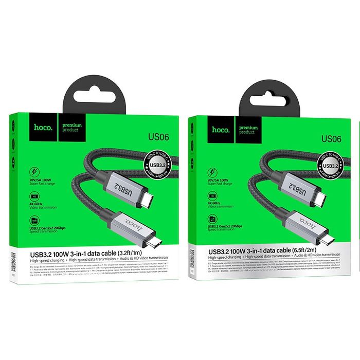 Thunderbolt 3/Кабель Type-C на Type-C “US06” USB3.2 20Gbps