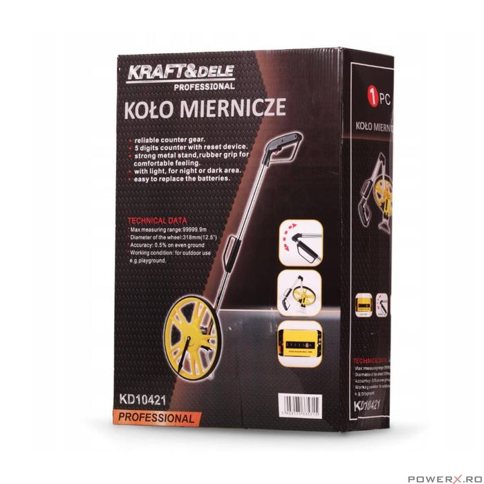 Roata pentru masurat distante cu contor mecanic 5 cifre, Kraft
