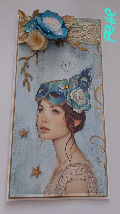 Ръчни картички с обемни ръчно изработени цветя, за сватба, бал, юбилей