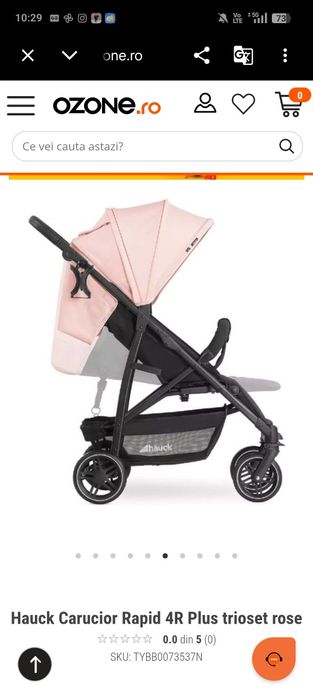 Hauck Carucior Rapid 4R Plus trioset rose
