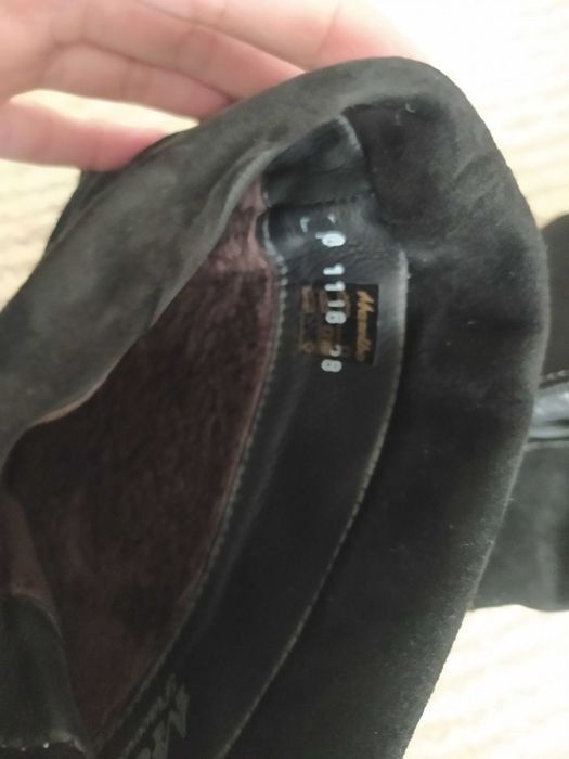 Cizme imblanite negre piele intoarsa,38