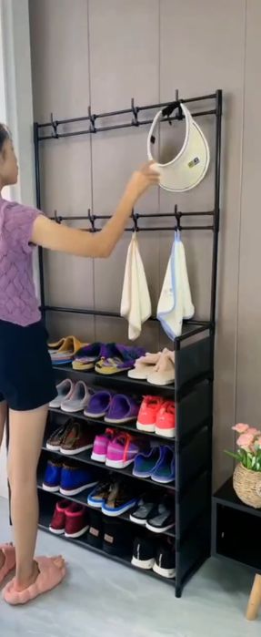 Pol kiyim ilgichi, poyabzal uchun tokcha bilan, 5 tokcha