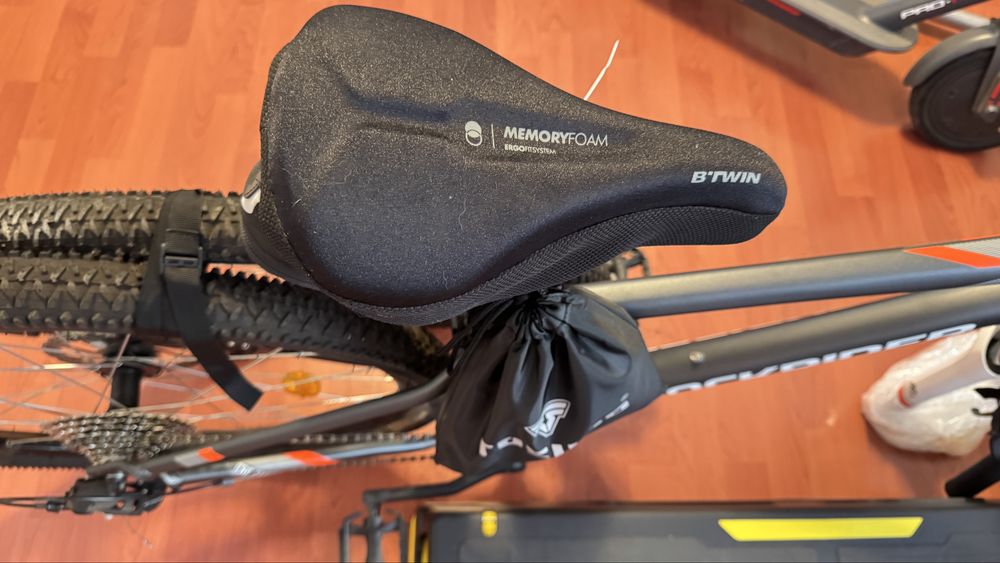 Bicicleta MTB Rockrider ST 120 Gri-Portocaliu, marimea M