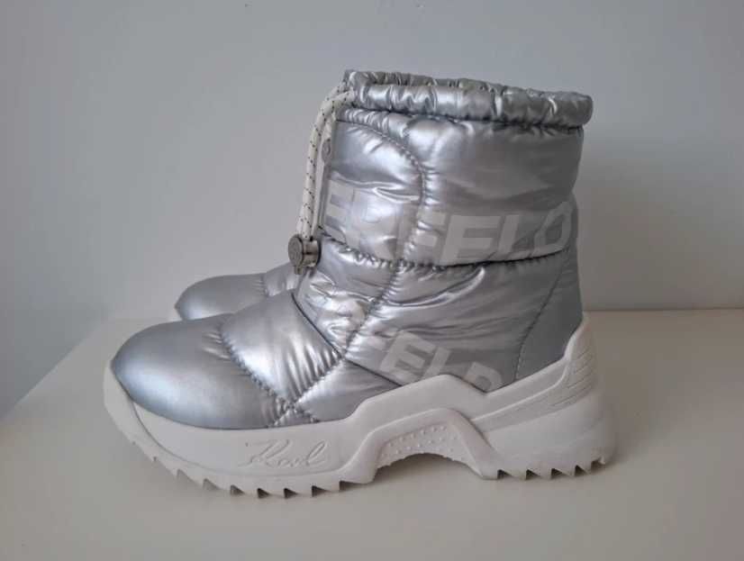 Vand cizme de zapada Karl Lagerfeld argintii, model KL61550, marime 37