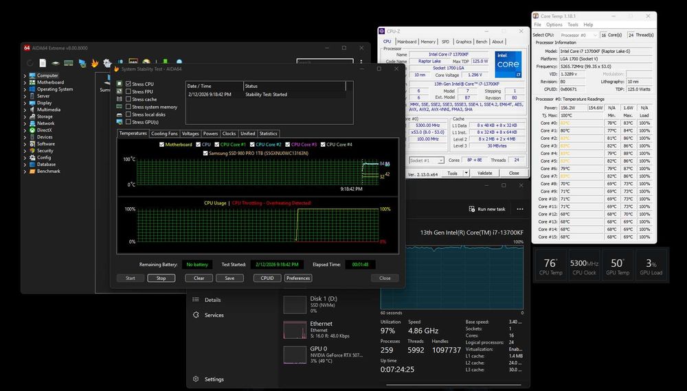 Intel 13th gen i7-13700K F DDR4/DDR5 + contact frame / Garantie 2028