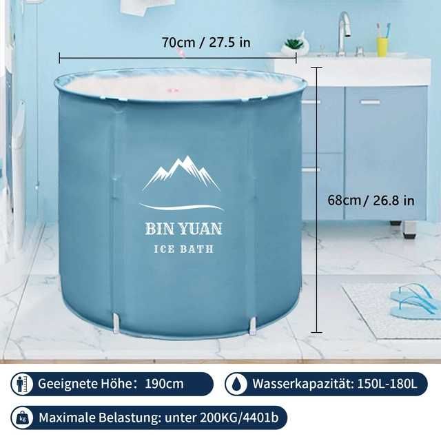 Cada pliabila baie cu gheata 70Dx68H cm gri pentru exterior