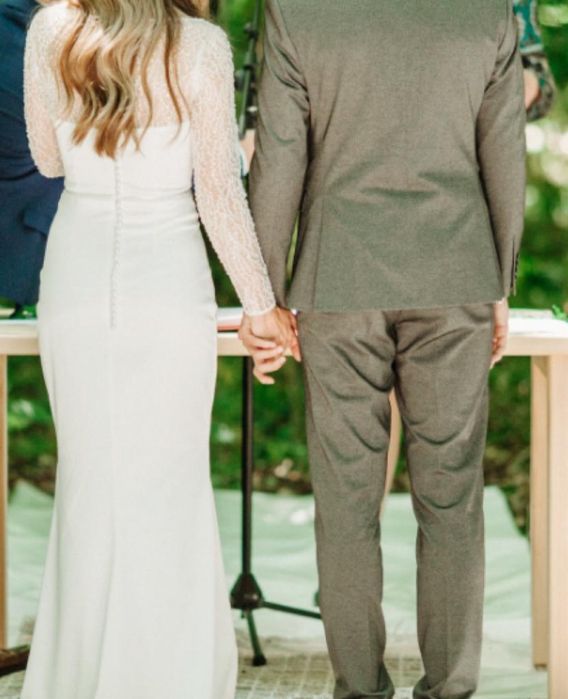 Rochie de mireasa alba, tip sirena, dupa model Rhea Costa