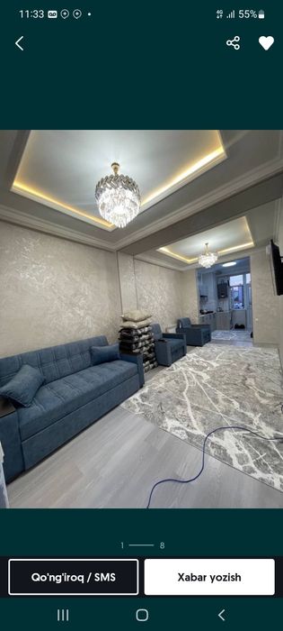 Сергили тумани  БМ гроуп Домларидан 1хоналик квартира сотилади