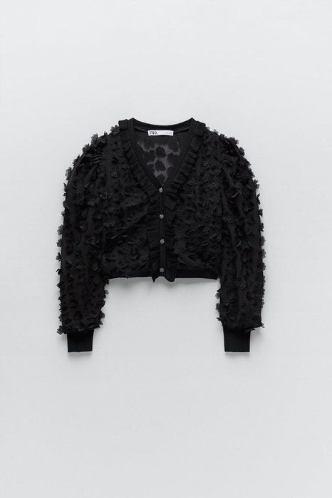 Bluza transparenta cu aplicatii Zara