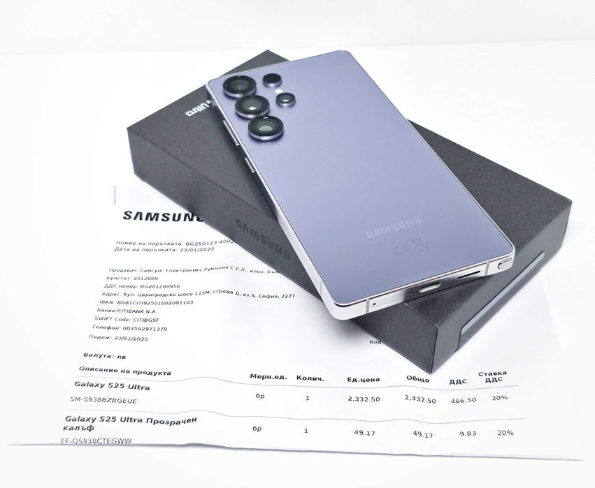 Samsung S25 Ultra 512GB SilverBlue•Гаранция