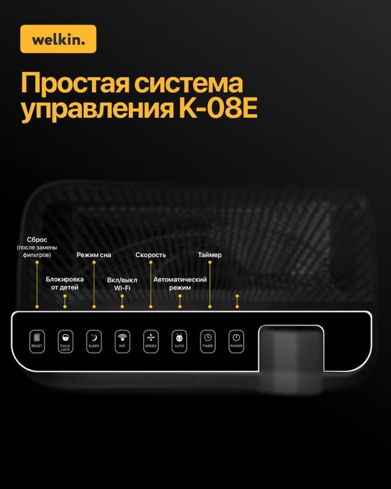 2в1 Очиститель Увлажнитель Welkin K08-E + Акция на фильтры
