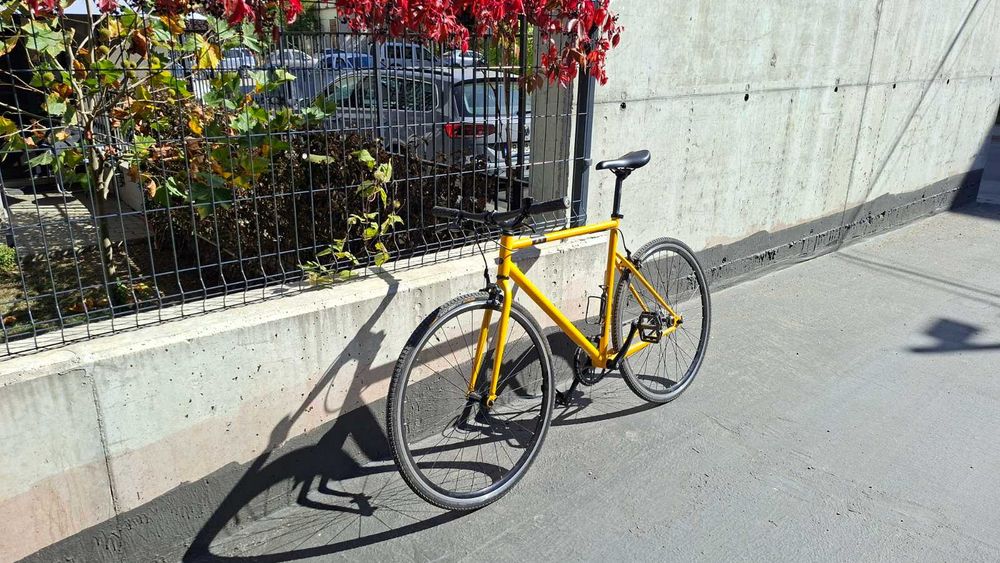 Градски велосипед Elops Single Speed 500, жълт, с ъпгрейди и нови гуми!