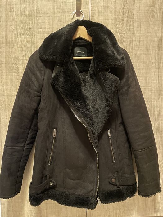 Stradivarius зимно велурено байкър яке/палто