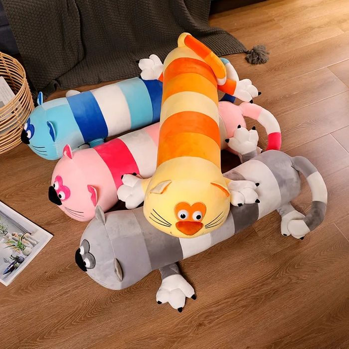 Голяма плюшена Котка Възглавница Long Cat Плюшена Възглавница дълга