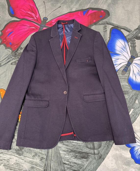 Sacou barbati bleumarin