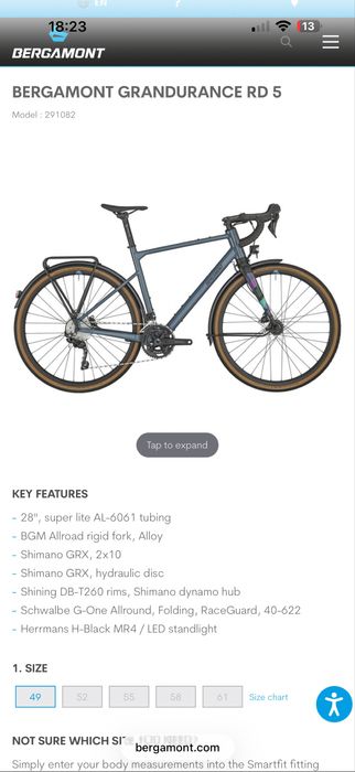Bicicletă Gravel BERGAMONT GRANDURANCE RD 5 – stare excepțională, aproape nouă