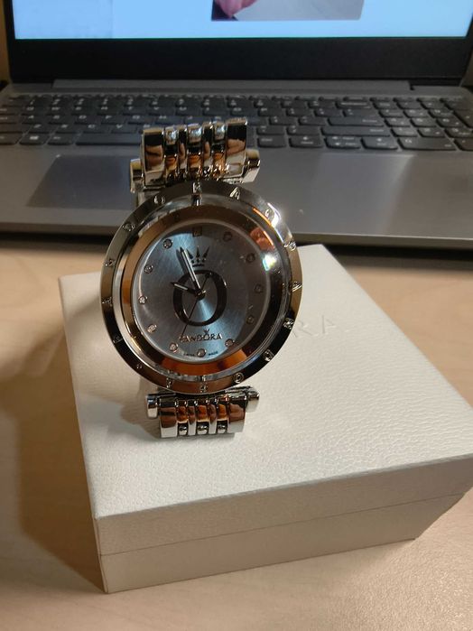 Ceas Pandora cu cadran rotativ culoare argintie-gold rose