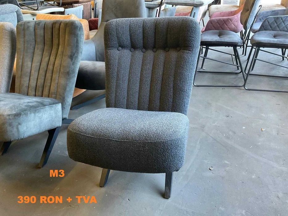 Fotoliu modern tapițat gri