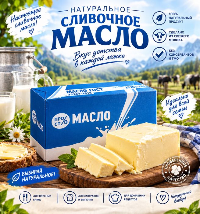 Масло сливочное ГОСТ