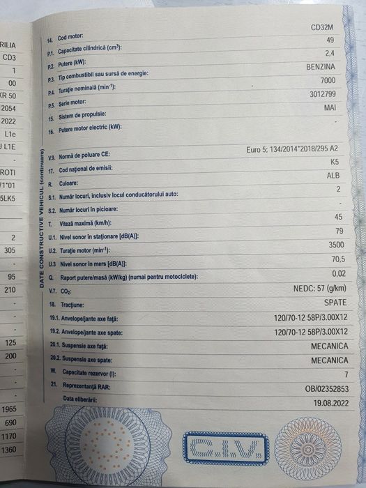 Vând Aprilia SXR 50