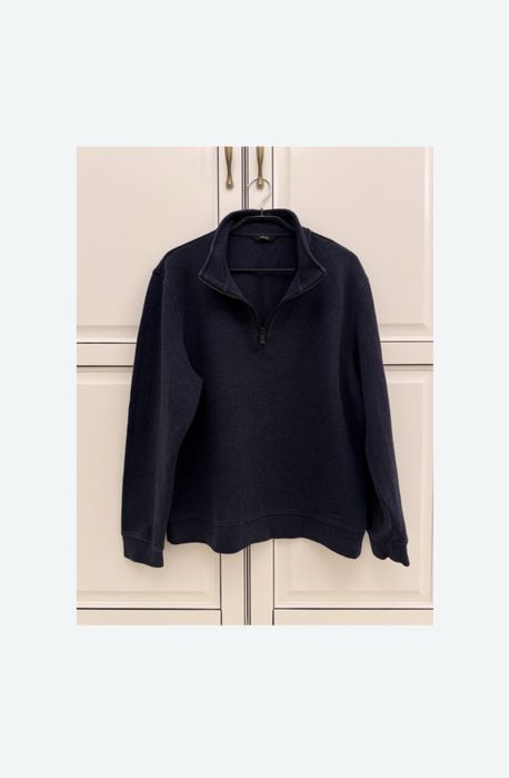 Pulover/ bluza Massimo Dutti - fermoar scurt, bleumarin, L