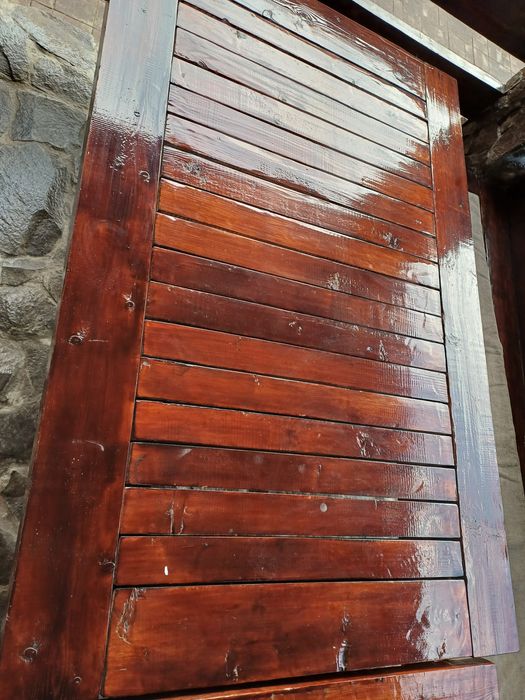 Masa de terasa rustica lemn 2 bucati