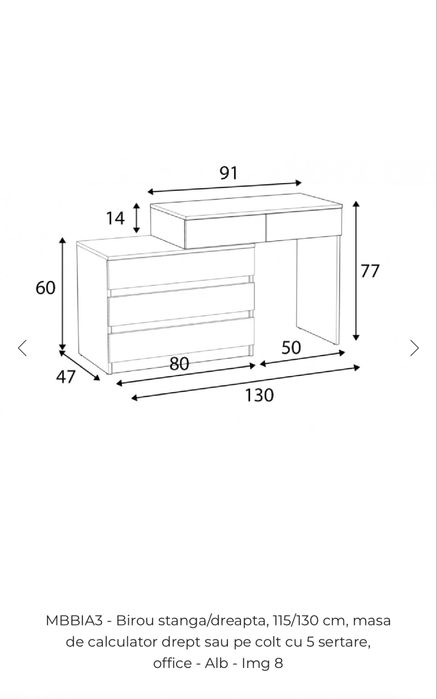 Birou pe colt sau drept