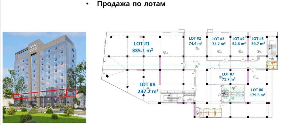 Продаются офисные помещения
БЦ KUBC
ул. Сеул, рест. Gunaydin Seulmun