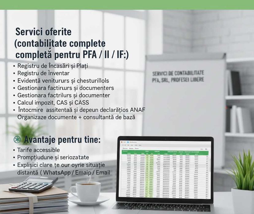 Ofer Contabilitate Completă pentru PFA, II, IF