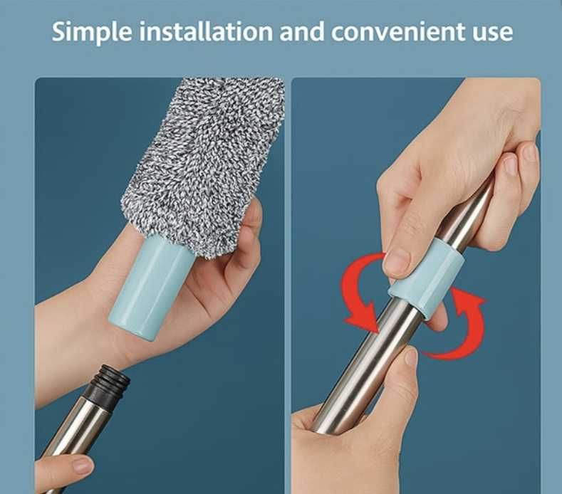 Гъвкава микрофибърна четка за почистване на трудно достъпни места