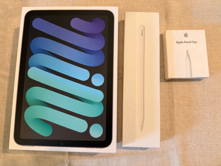 iPad mini - 6th gen, 256GB, Cellular + Apple Pencil - 2nd gen + аксесоари