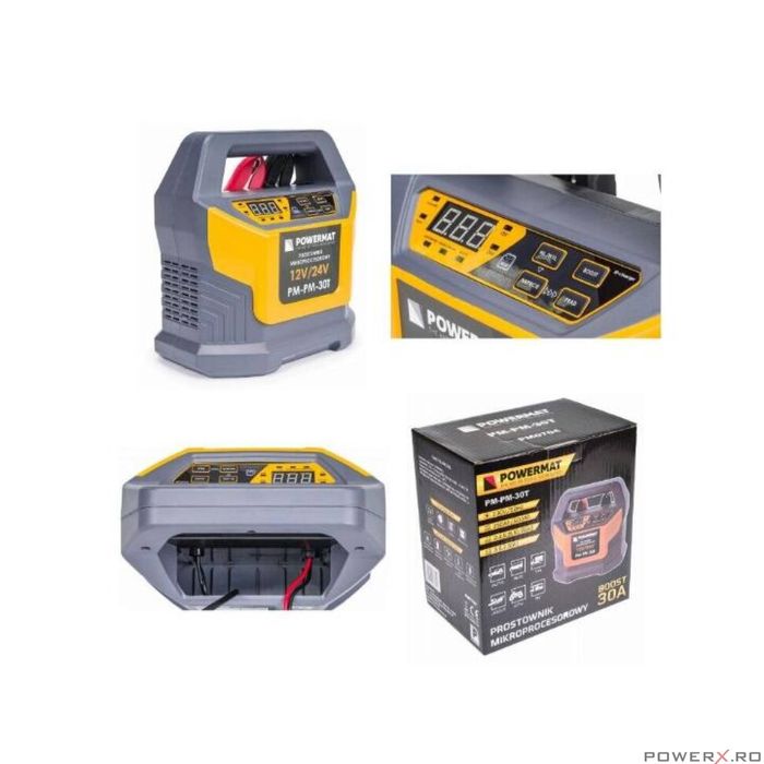 Redresor auto cu microprocesor, 6V-12V 30T, Powermat