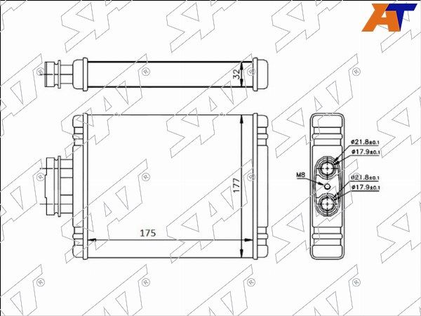 Радиатор печки Skoda Rapid