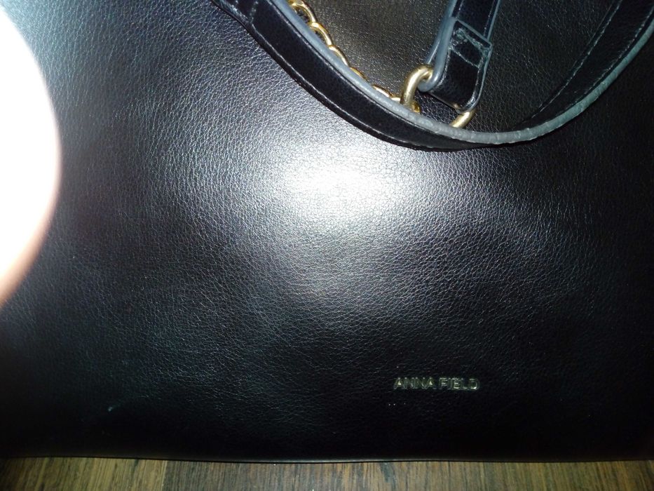 Geanta dama din piele original ANNA FIELD negru nou
