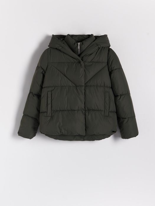 Vând geacă puffer Reserved, culoare verde prăfuit