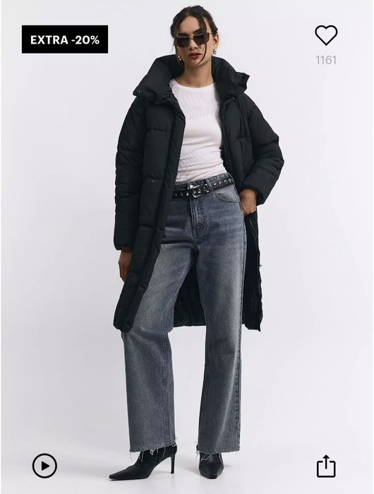 Geacă lungă de iarnă matlasată, noua, marimea XL-42