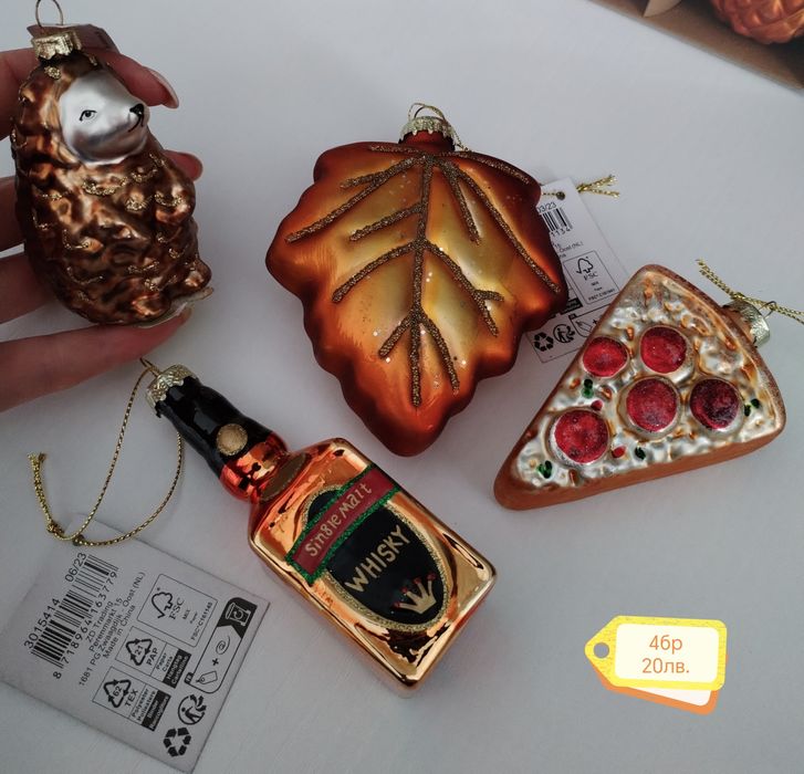 Стъклени коледни играчки Нови!