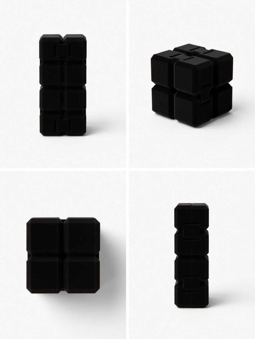 Сгъваем антистрес куб | Черен / Тъмносин / Син