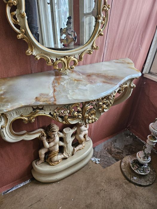 Италианска барокова конзола със огледало