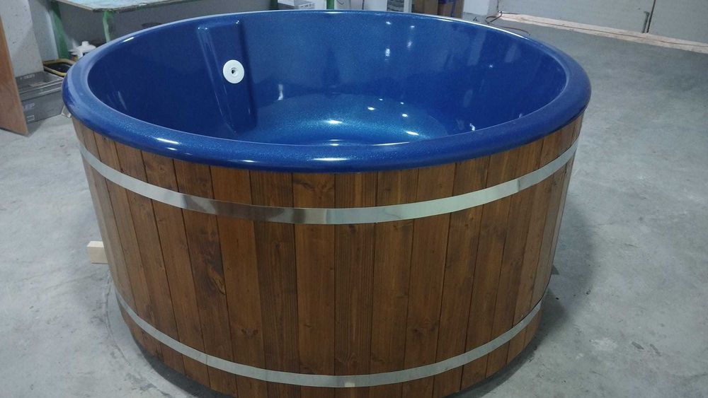 Ciubar diametru 2 m - fibra sticla - albastru paietat