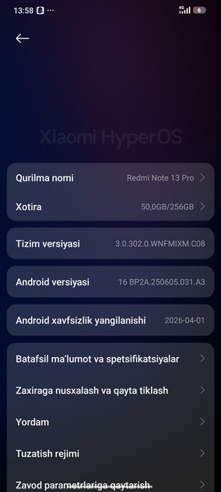 Redmi not 13 pro